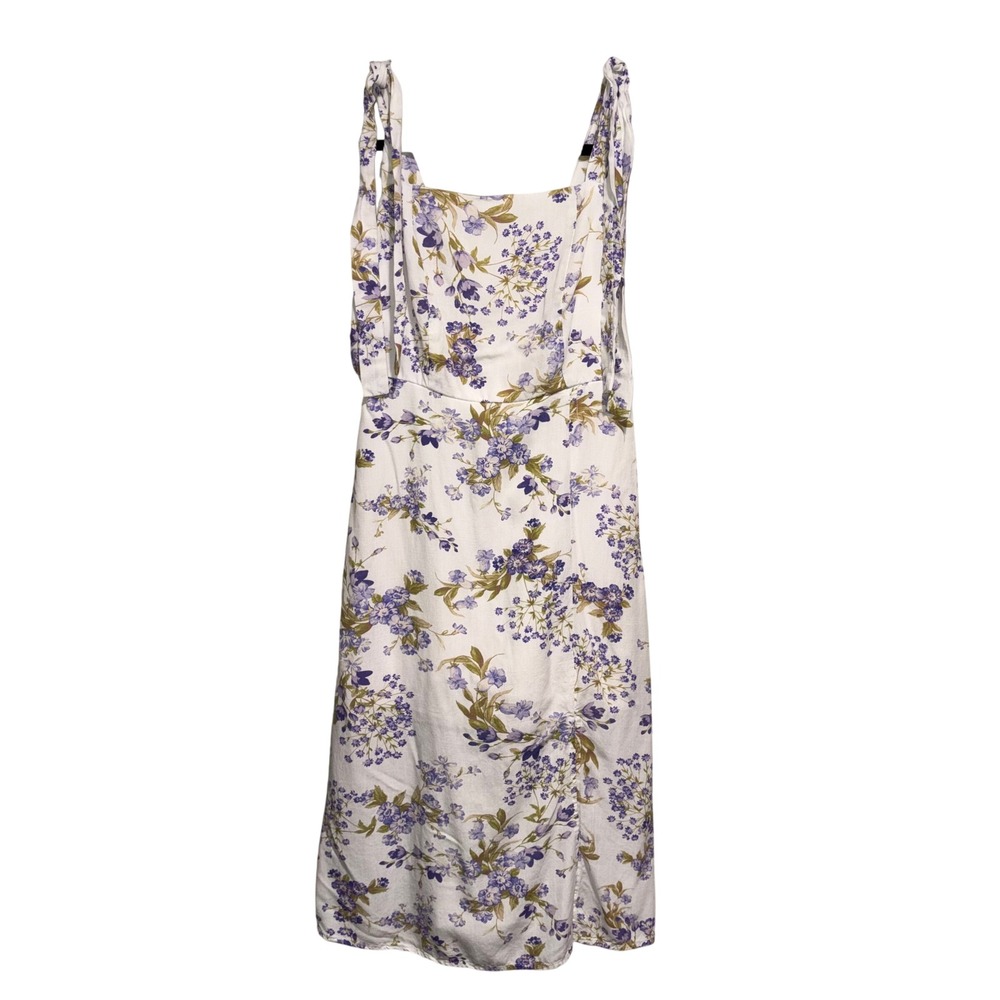 Cottagecore Floral Tie Strap Smocked Oak & Trellis Midi Dress Womens Medium